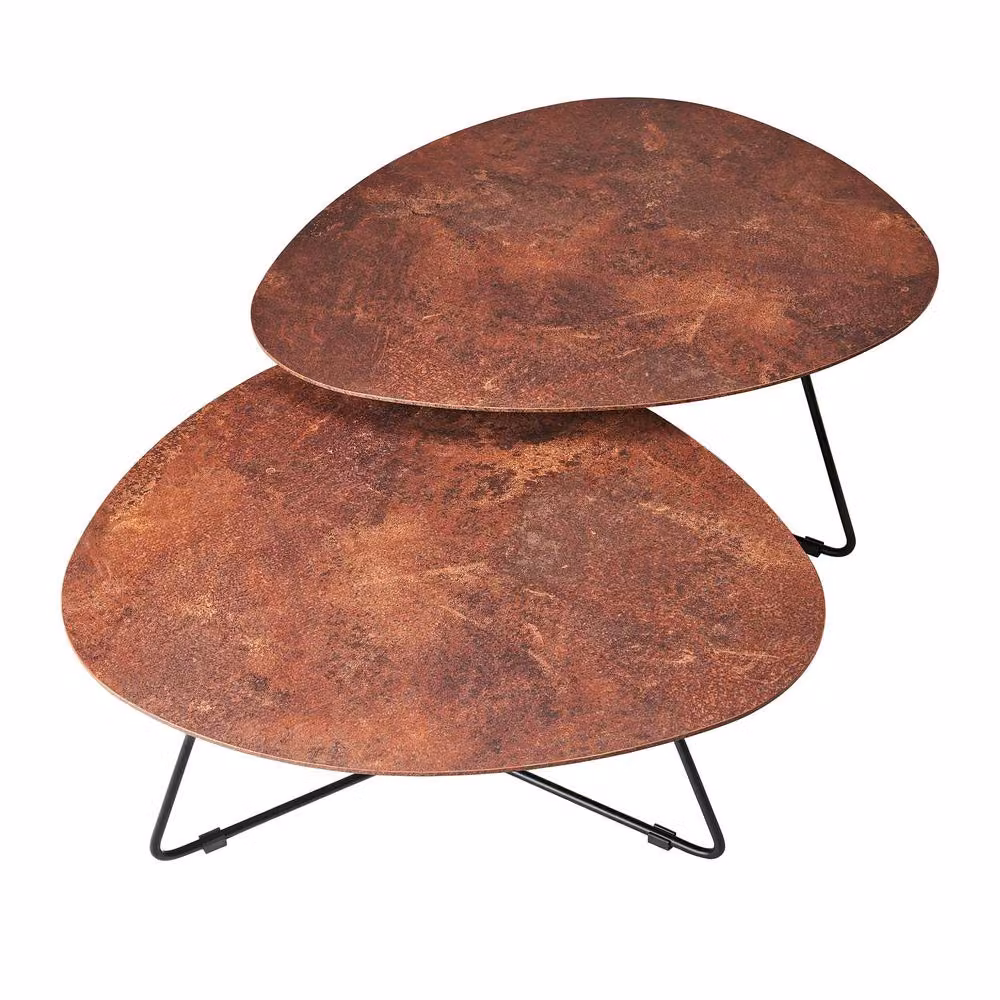 Statement Furniture Bergen Nesting Coffee Table Set in Bronze and Black, W86 x D75 x H37 cm and W78.5 x D68.5 x H32 cm – 4
