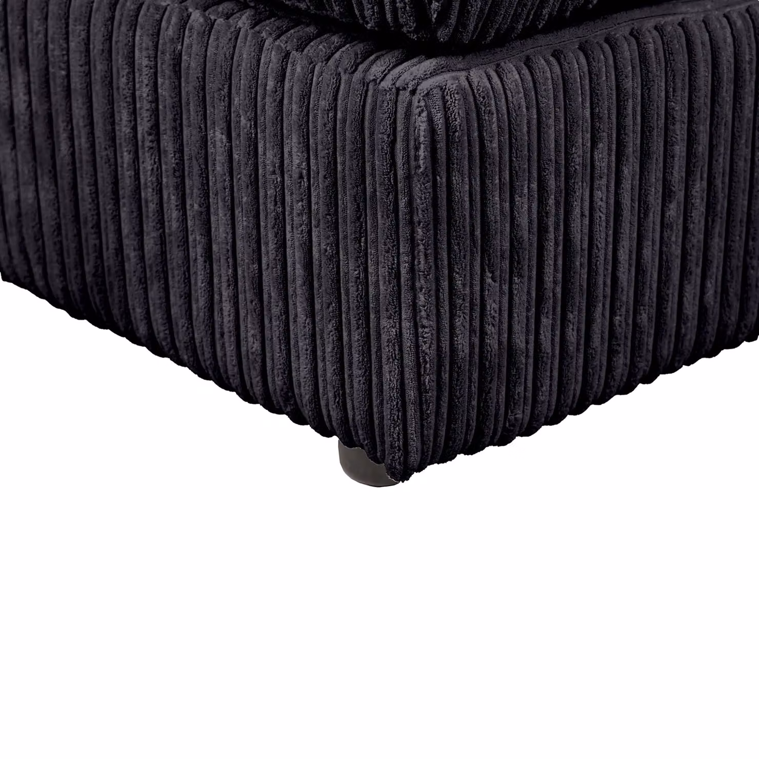 LUXURY LIFE Dylan Jumbo Cord Fabric Footstool in Black, W/D/H: 60 x 60 x 60 cm – 3
