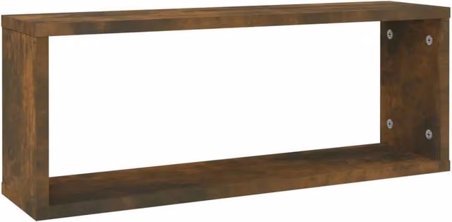 Berkfield Home Wall Mounted Cube Shelves, 6 Piece Set in Smoked Oak Brown, W: 60 cm, D: 23 cm, H: 15 cm