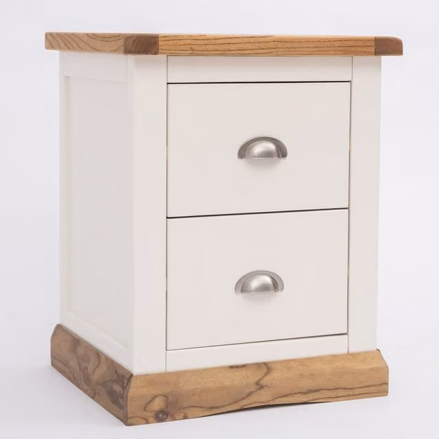 Cabinet Bits Tropea 2 Drawer Bedside Cabinet in White Ash Wood