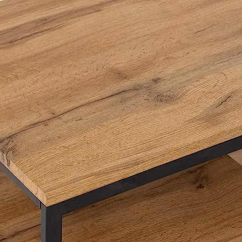 Seconique Durham Industrial Coffee Table in Oak and Black – 6