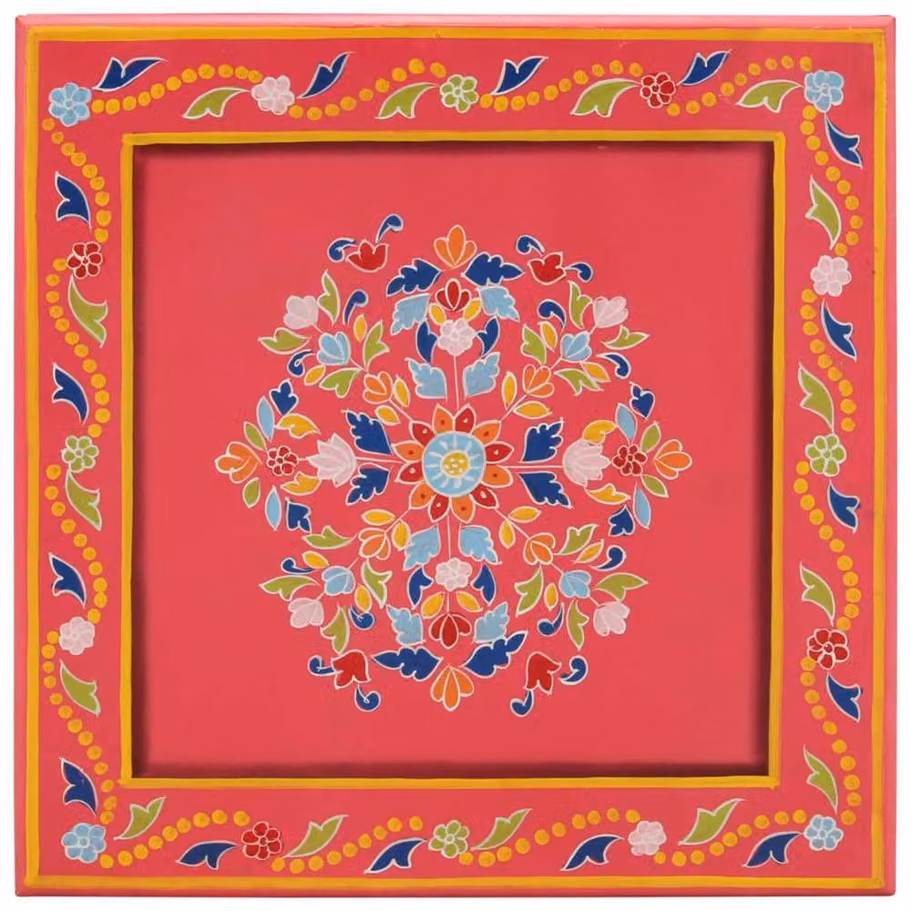 Berkfield Home Pink Hand Painted Solid Mango Wood Coffee Table – 3