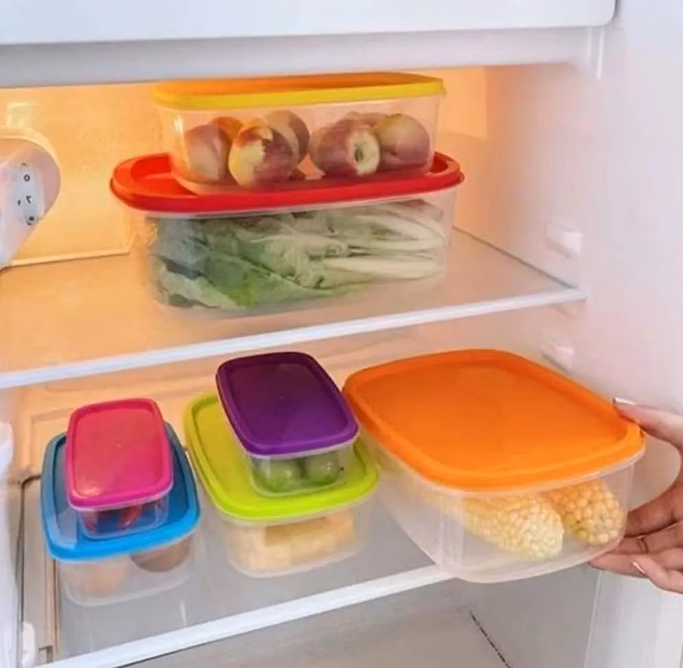 MANTRARAJ Set of 7 Multicolour Airtight and Leakproof BPA-Free Plastic Food Storage Containers with Rainbow Lids – 3