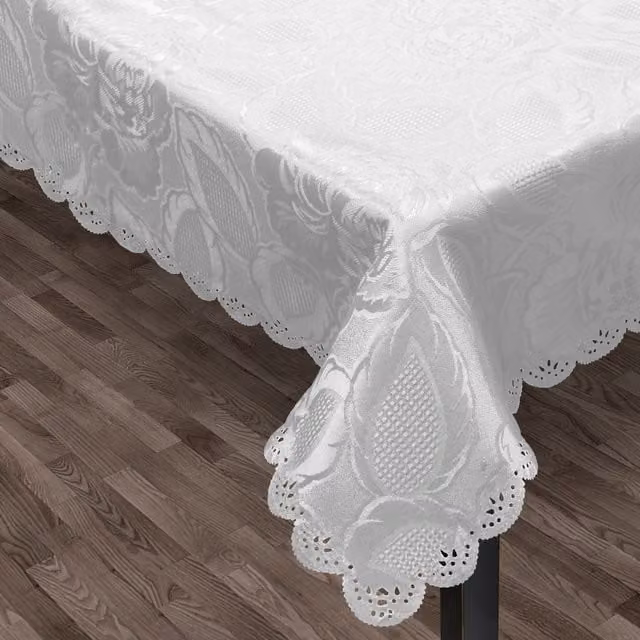Intimates Luxury Rose Damask White Placemat for Adults
