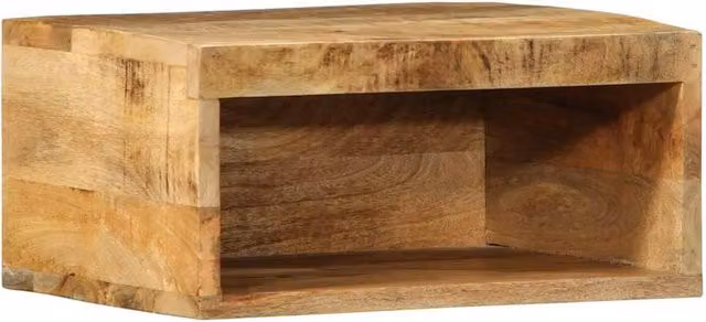 Berkfield Home Wall-mounted Rustic Mango Wood TV Cabinet in Brown, W/D/H: 40 x 30 x 19 cm