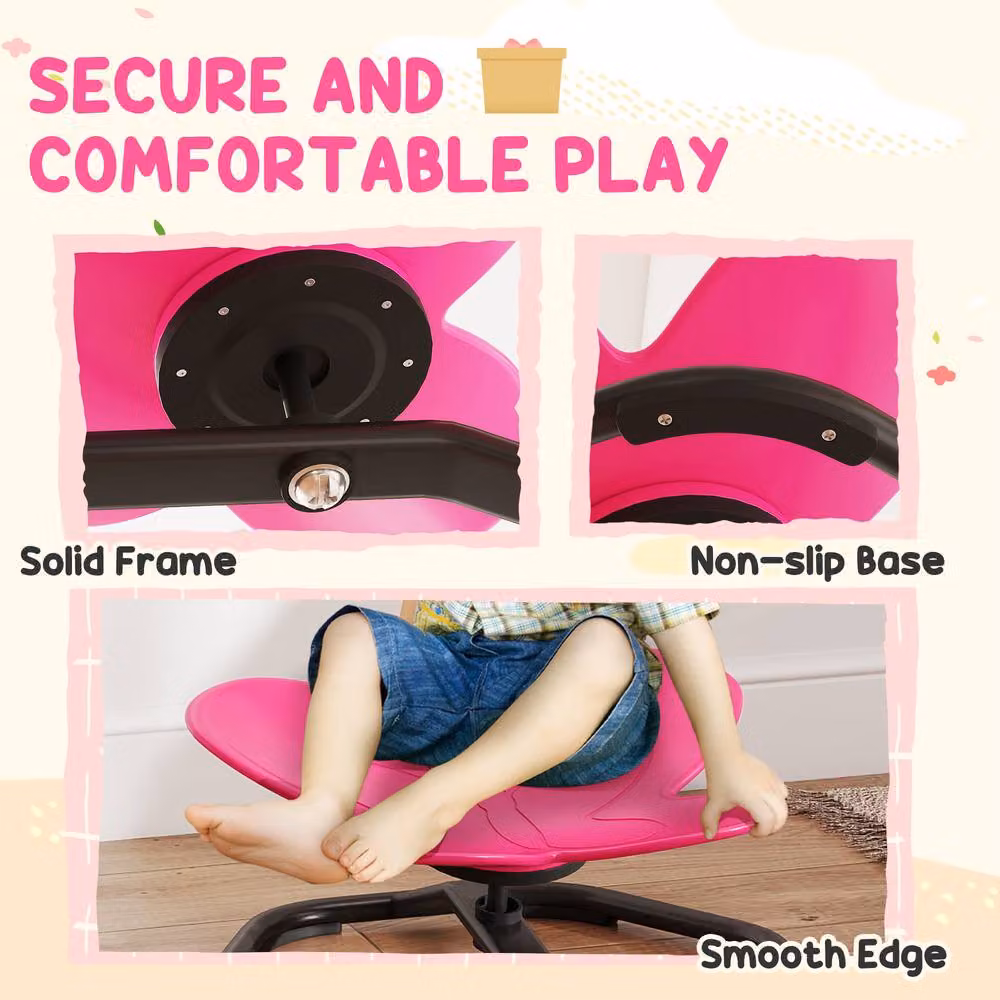STILVORA Kids Spinning Chair with 360 Degree Swivel in Pink – 5