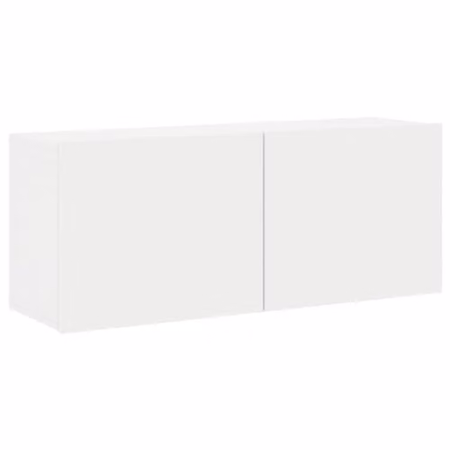 vidaXL Modern Wall-mounted White Wood TV Cabinet W/D/H: 100 x 30 x 41 cm