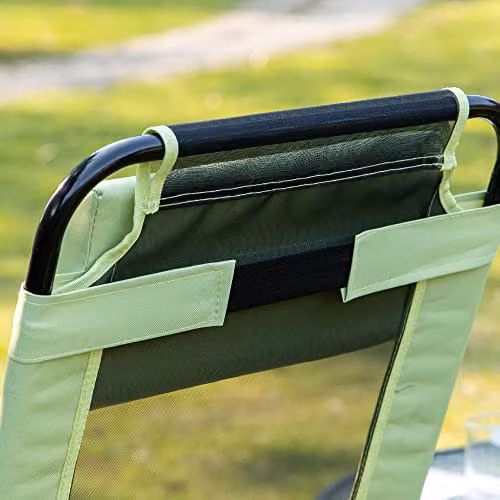 Outsunny Set of 2 Green Folding Garden Recliner Chairs with Adjustable Headrests and Armrests – 4
