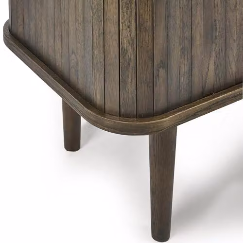 Julian Bowen Arya Modern Brown Oak Drinks Cabinet with Bottle Rack and Glass Holder, H: 120 cm, W: 100 cm, D: 40 cm – 3