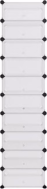 Berkfield Home Transparent Shoe Rack, Clear, W/D/H: 44 x 32 x 174 cm – 1