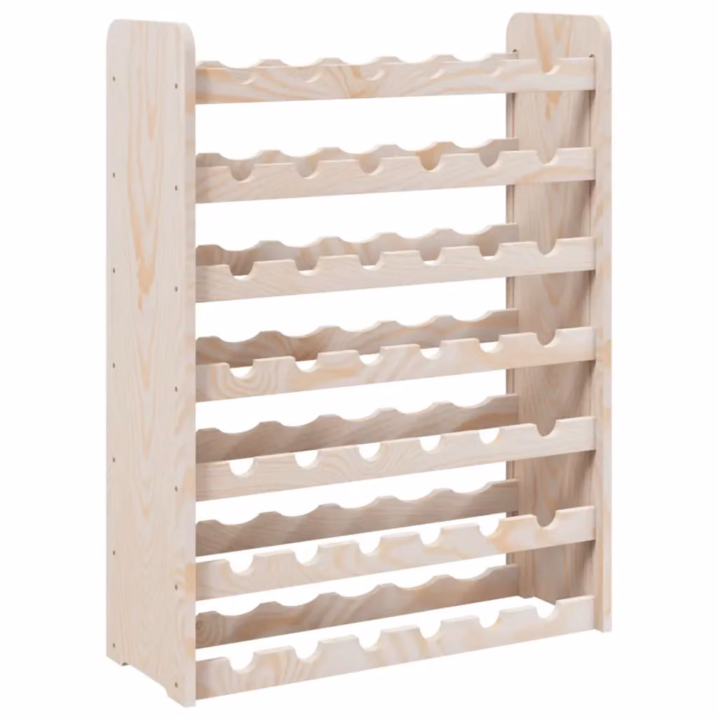 Berkfield Home Rustic Solid Wood Pine Wine Rack, Brown, W: 67.5 cm, D: 25 cm, H: 87 cm – 2