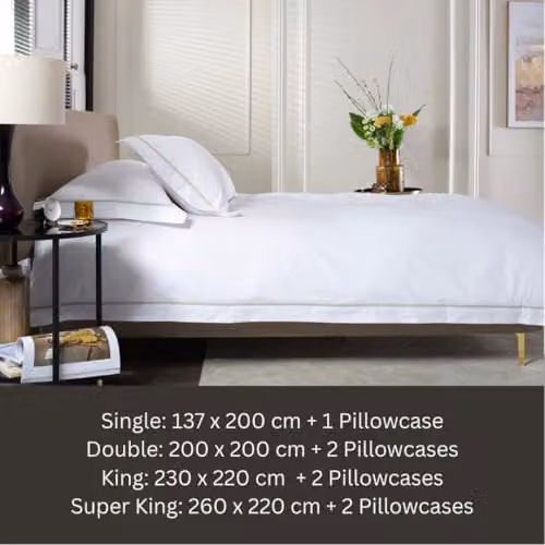 The Lyndon Company Hampstead 200 Thread Count 100% Cotton Duvet Cover and Pillowcase Set in Sand, W/D/H: 180 x 200 cm – 4