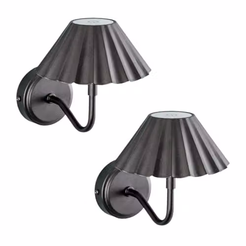 ValueLights Set of 2 Rechargeable Dimmable Touch Wall Lights in Black and Gold/Brass – 1