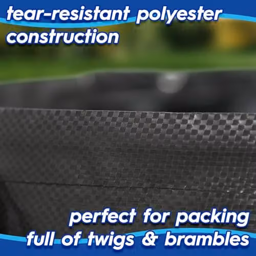 Harbour Housewares Heavy Duty Garden Waste Bags with Handles, 2 x 300L Reusable Gardening Rubbish Sacks in Green and Black – 2