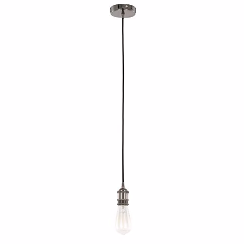Netlighting Modern Metal Socket Holder Pendant Lamp in Black, 1 x E27