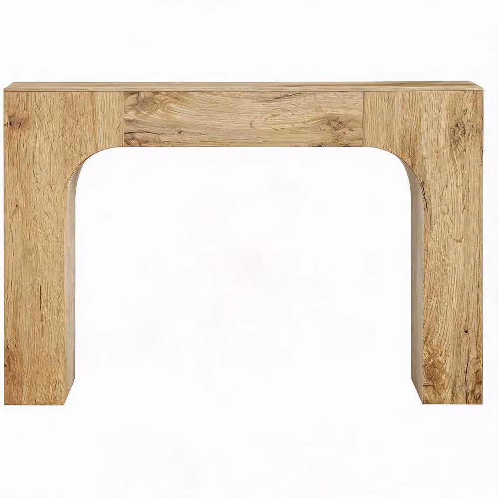 London Boutique Modern Rectangular Wooden Console Table in Light Oak – 2