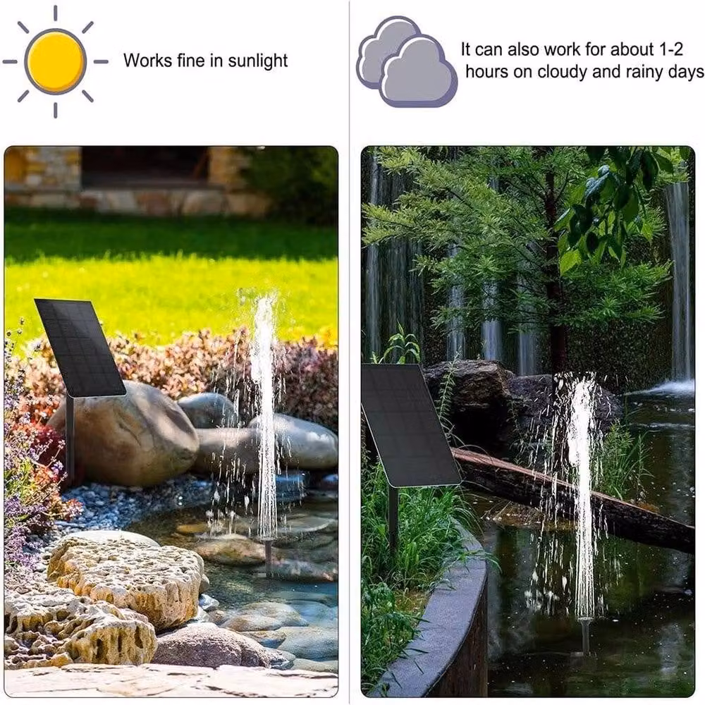Kelvenix 2.5W Solar Power Water Pump Fountain in Black – 5