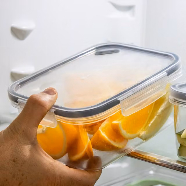 MasterClass Eco-Snap Recycled Plastic Food Container with Snap Lid, Transparent and Yellow