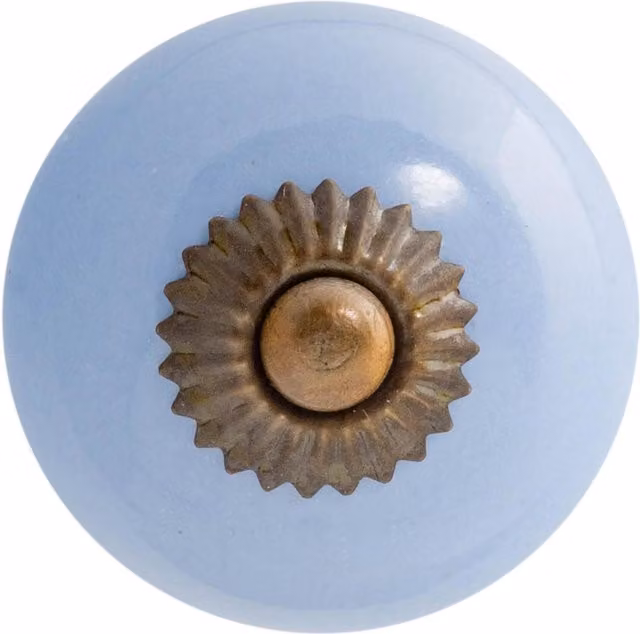 Nicola Spring Polished Blue Ceramic Cabinet Knob