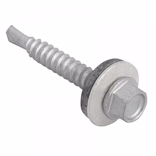 Forgefix Galvanised Self-Drilling Steel Screws, Silver, 100 Pack, Diameter: 5.5 mm, Length: 38 mm