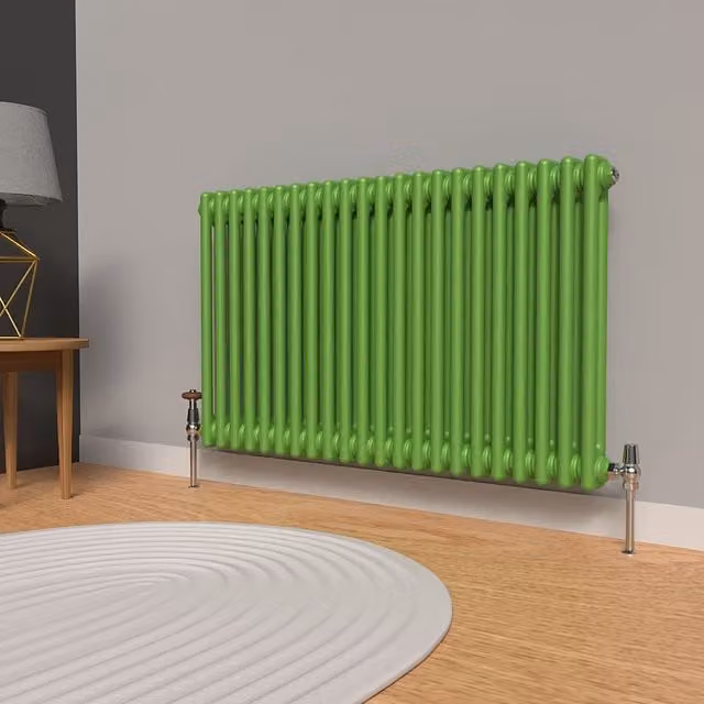 Lux Heat Horizontal Column Radiator in Apple Green, W/H: 101.0 x 60.0 cm