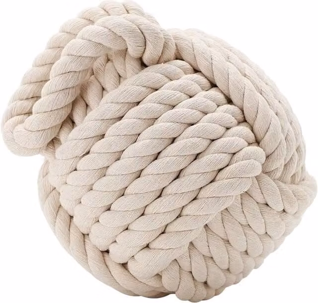 SPETLEK Nautical Rope Knot Door Stopper in Beige