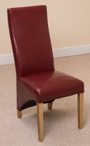 Thats Furniture Kuba Oak Dining Table and 6 Lola Red Leather Chairs Set, W: 150 cm, D: 85 cm, H: 78 cm – 2