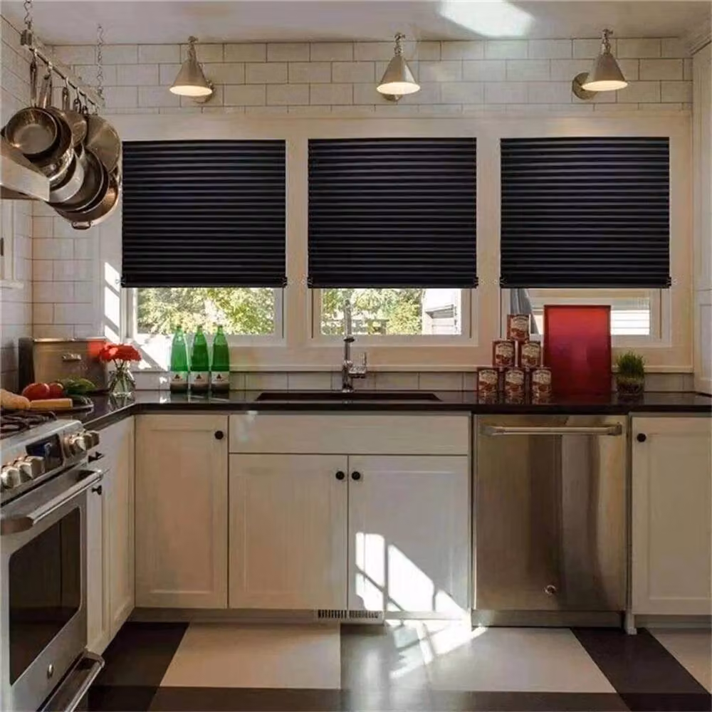 PAWNORA Blackout Single Pleat Blinds, Black, W: 60 cm, H: 150 cm – 5