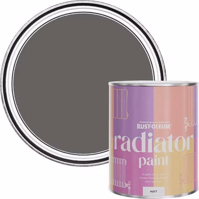 Rust-Oleum Matt Grey Water-Based Radiator Paint, 0.75 l – 1