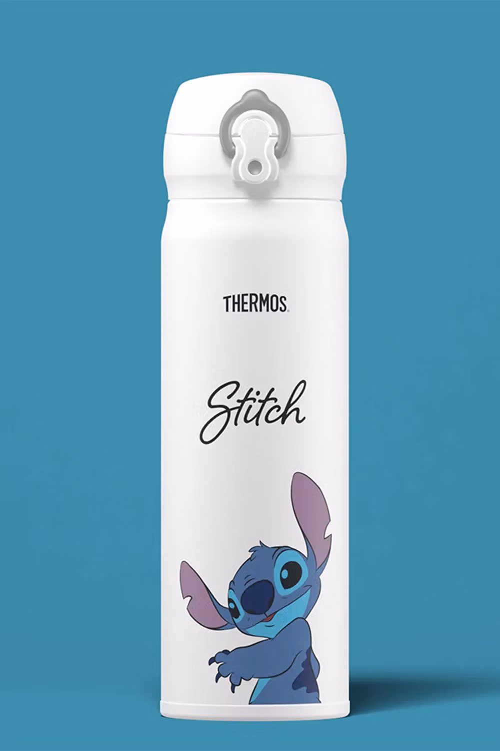 Thermos Disney Stitch Signature Stainless Steel Vacuum Insulated Drink Flask, 470ml, White – 6