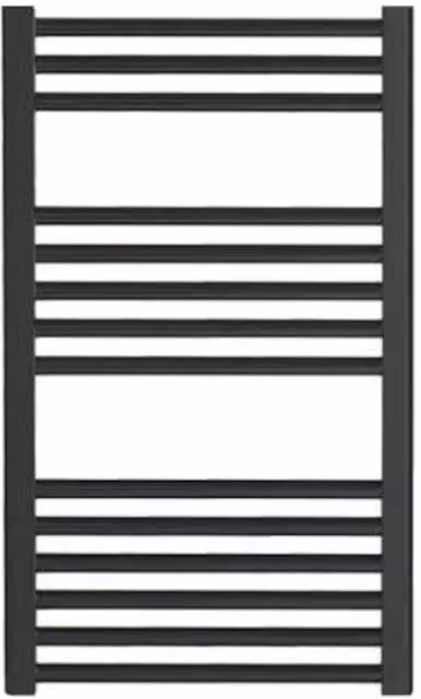 Bray Dual Fuel Straight Heated Towel Rail, Black, Width: 80 cm