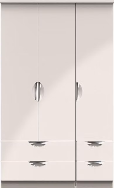 2 U Holborn Ready Assembled Triple Wardrobe with Three Drawers in Taupe