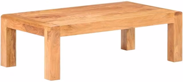 Berkfield Home Rustic Acacia Wood Coffee Table in White and Honey Finish, W/D/H: 110 x 60 x 35 cm – 1