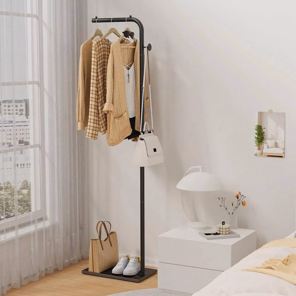 FORGEVIO Black Metal Coat Stand, W/D/H: 39 x 26 x 180 cm – 2