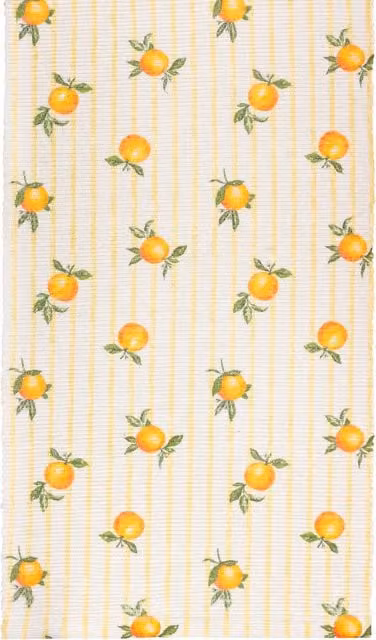 Make It A Home Fruit Oranges Yellow Striped Indoor-Outdoor Table Runner, Length: 220 cm