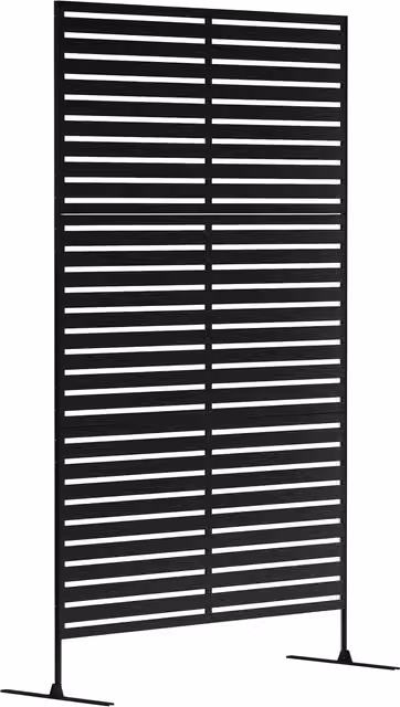 Outsunny Black Steel Freestanding Outdoor Privacy Screen Divider
