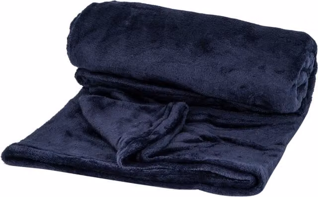 Divante Supersoft Fleece Throw in Navy Blue, Extra Large