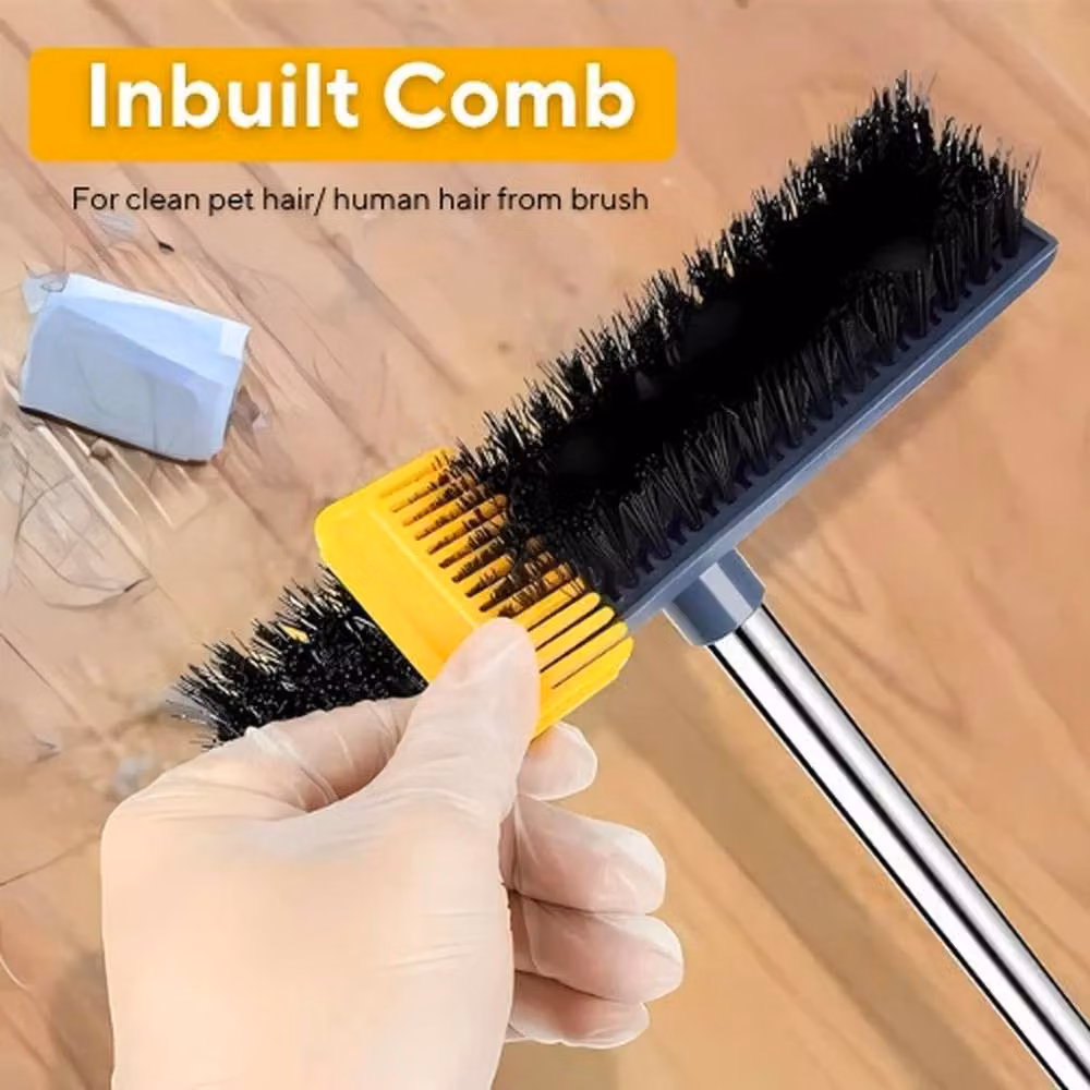 PAWNORA 2 in 1 Floor Scrub Brush and Squeegee with Telescopic Handle, Blue – 3