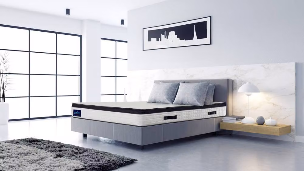 Bedzonline Black and White Hybrid Memory Foam and Pocket Spring Mattress with Knitted Fabric, W/D/H: 135 x 200 x 25 cm – 4