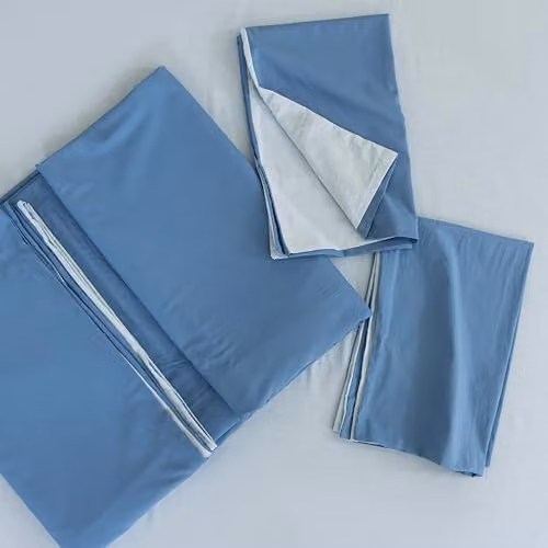 MHG Living Reversible Blue 100% Cotton Duvet Cover and Pillowcase Set with Button Closure, W/D/H: 180 x 200 cm, Pillowcases 48 x 74 cm – 2
