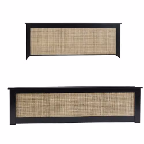 Julian Bowen Padstow Black Rattan and Wood Ottoman Double Bed Frame with Lift Up Base – 3