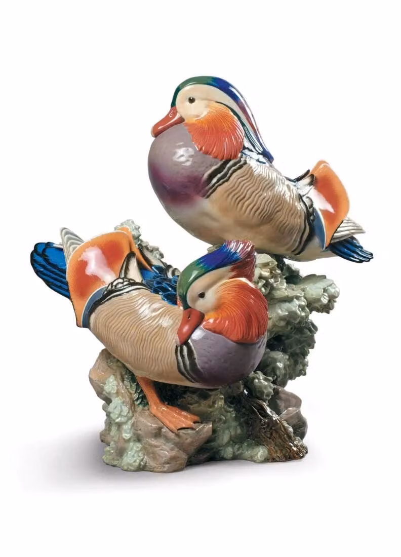 Lladró Mandarin Ducks Limited Edition Multicolour Porcelain Sculpture
