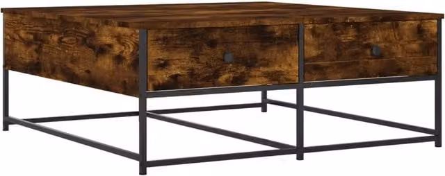 Berkfield Home Smoked Oak Coffee Table in Brown, W: 100 cm, D: 99 cm, H: 40 cm – 1