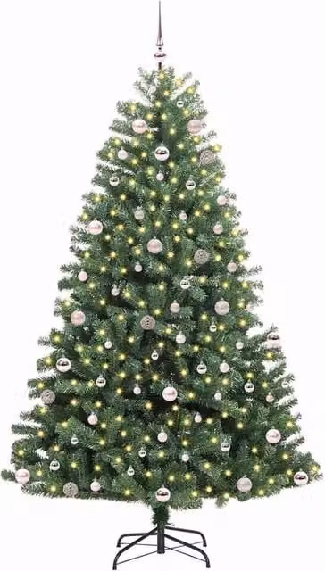Berkfield Home Realistic Artificial Hinged Christmas Tree in Green, Height: 240 cm