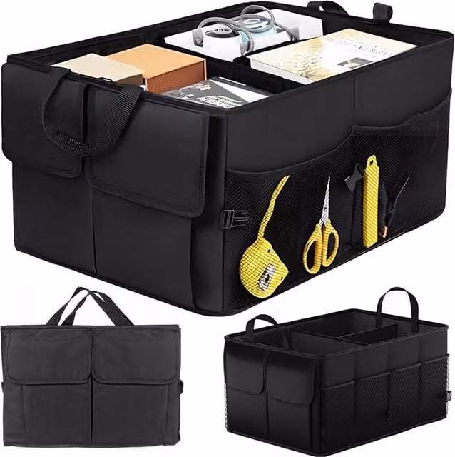 Nordara Large Heavy Duty Car Boot Storage Bag Foldable Organiser in Black – 1