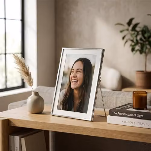 Nicola Spring Pack of 5 Modern Rectangular Metal Photo Frames in Silver and Gold, Fits 15 x 20 cm – 6