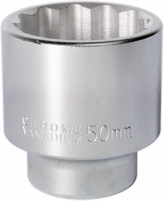 Loops 50mm Forged Steel 3/4 inch Square Drive Socket in Silver Chrome Vanadium