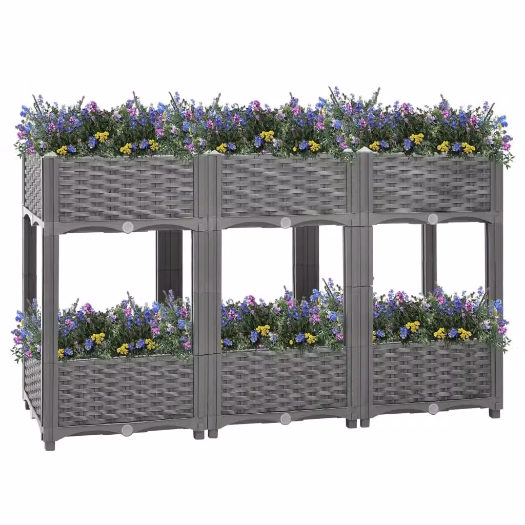 Berkfield Home Grey Polypropylene Raised Bed W/D/H: 120 x 40 x 71 cm – 2