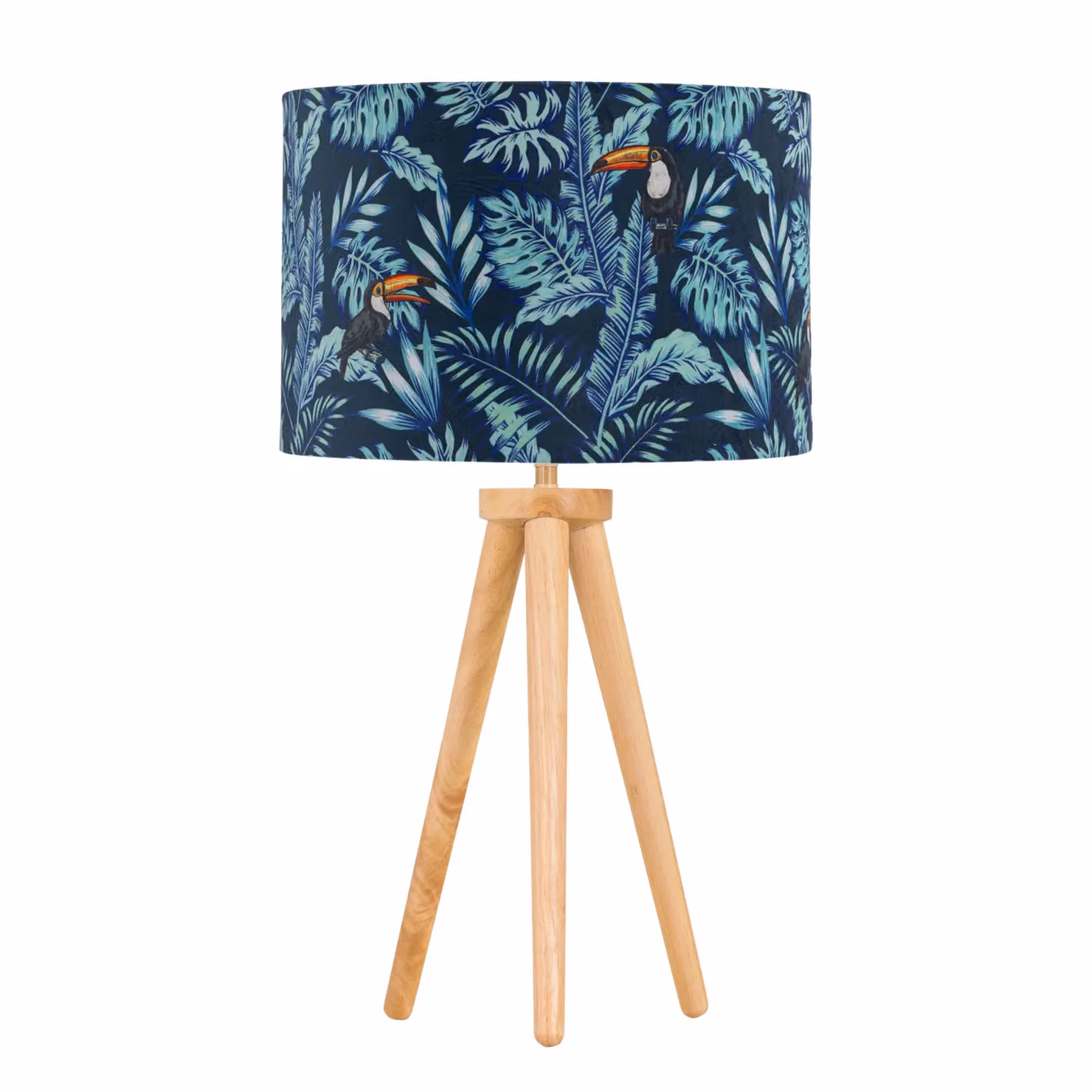 First Choice Lighting Set of 2 Light Oak Table Lamps with Brown Toucan Velvet Shades – 2