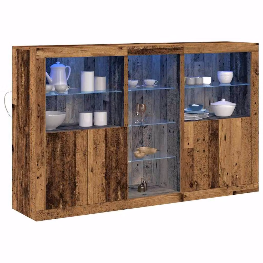 Berkfield Home Rustic Brown Sideboard with Integrated LED Lights, W/D/H: 162 x 37 x 100 cm – 3